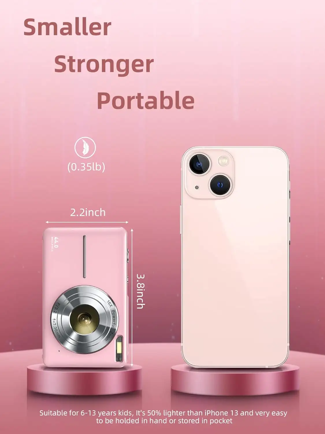 CAMKORY FHD 1080P Camera, Digital Point and Shoot Camera with 16X Zoom Anti Shake - 61sa6ctdnl._ac_sl1500_